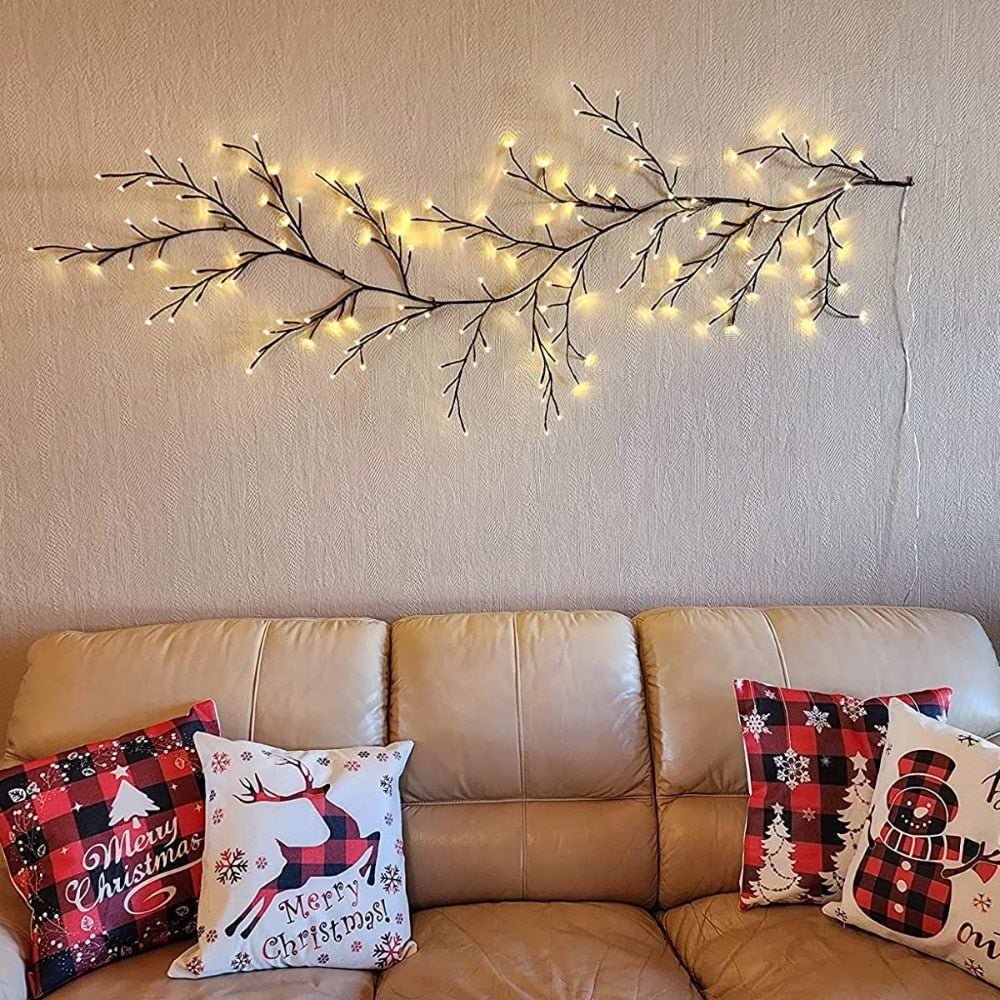 Frendorf | WillowGlow™ LED Weidenzweig Lichterkette | Flexibles Stimmungslicht für Wand & Dekoration | Deko für Zuhause & Events