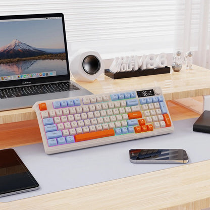 Frendorf | Stille Mechanische Tastatur - Cooles Gaming Wireless Design mit Display