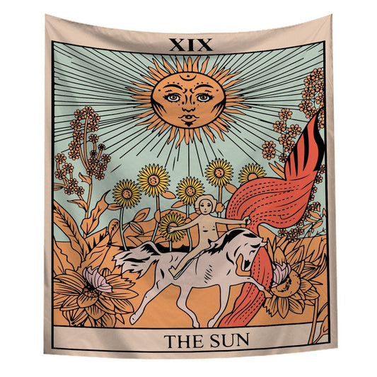 "Die Sonne" Tarot Bunte Wandteppich