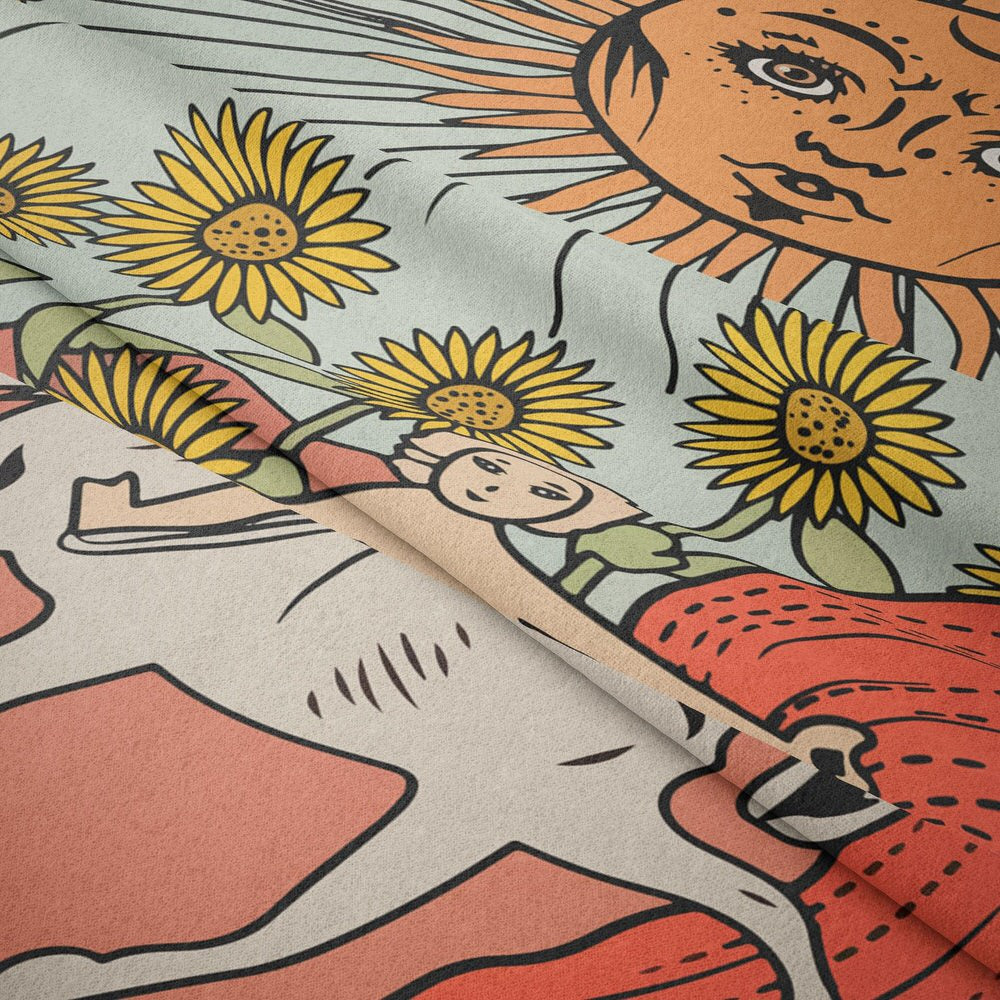 "Die Sonne" Tarot Bunte Wandteppich