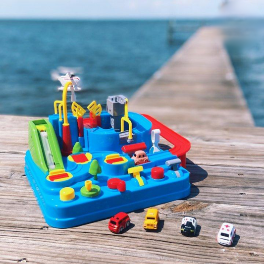 Frendorf | Auto Abenteuer – Stadt Fahr Gehirn-Training Spielzeug für Kinder | Lehrreiches Spielset mit 8 Herausforderungen