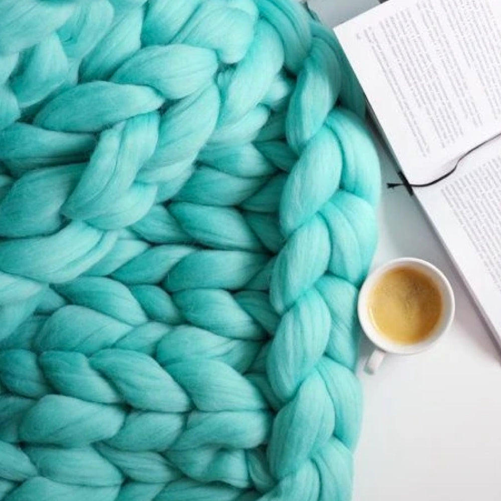 Frendorf | DIY Chunky XL 1000 Gramm Wollgarn für das Stricken einer Herrlich Weichen Decke