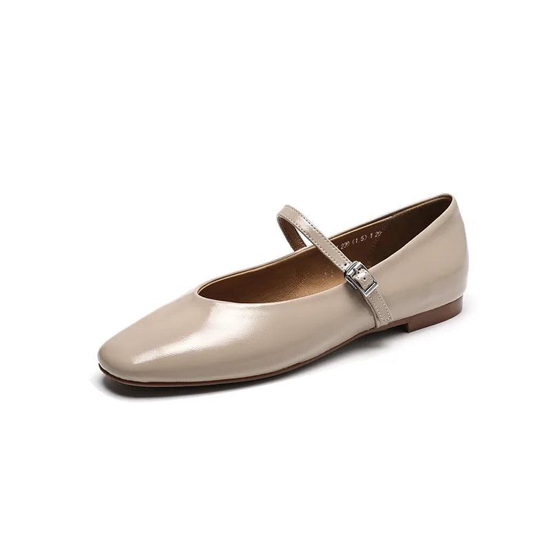 Frendorf | Legere Schuhe: Prägnante Bequeme Ballerinas - Leder Retro-Stil - TSS158