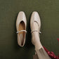 Frendorf | Legere Schuhe: Prägnante Bequeme Ballerinas - Leder Retro-Stil - TSS158