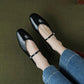 Frendorf | Legere Schuhe: Prägnante Bequeme Ballerinas - Leder Retro-Stil - TSS158