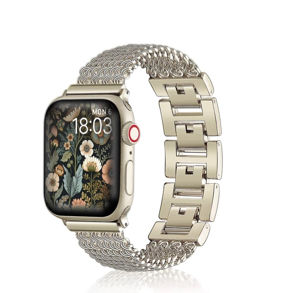 Frendorf | Damen Woven Edelstahl Armband für Apple Watch