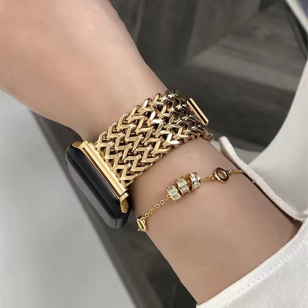 Frendorf | Damen Woven Edelstahl Armband für Apple Watch