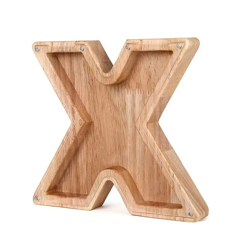 Holz Alphabetbuchstaben 'Initial' Sparschwein