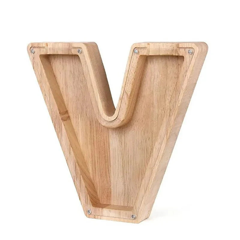 Holz Alphabetbuchstaben 'Initial' Sparschwein