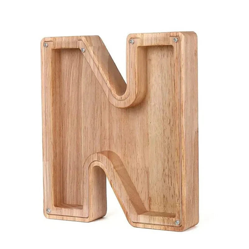 Holz Alphabetbuchstaben 'Initial' Sparschwein