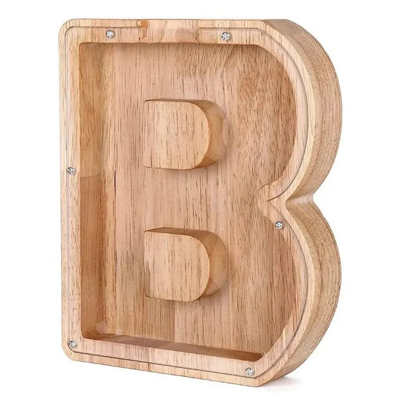 Holz Alphabetbuchstaben 'Initial' Sparschwein