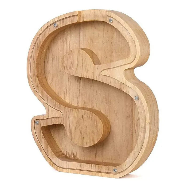 Holz Alphabetbuchstaben 'Initial' Sparschwein