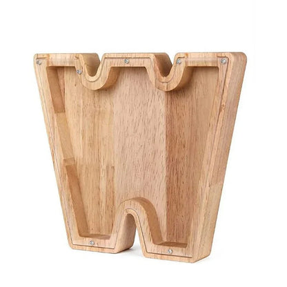 Holz Alphabetbuchstaben 'Initial' Sparschwein