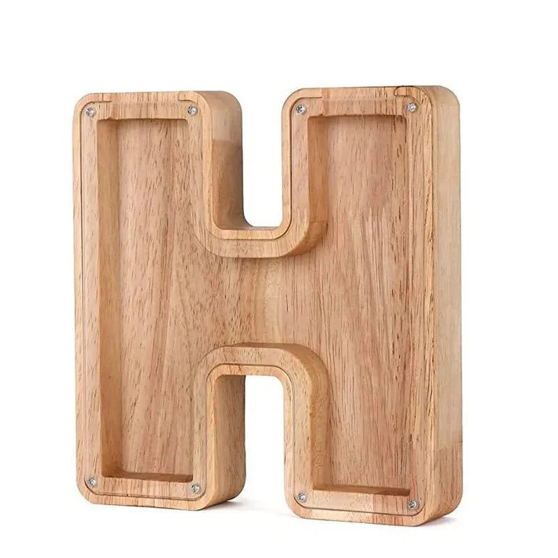Holz Alphabetbuchstaben 'Initial' Sparschwein