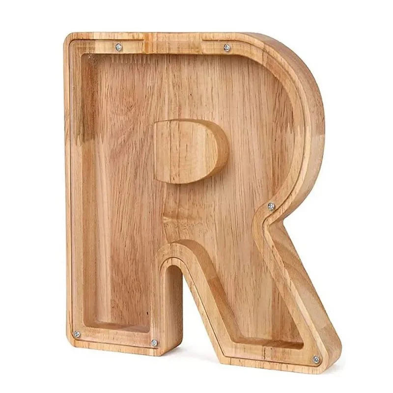 Holz Alphabetbuchstaben 'Initial' Sparschwein