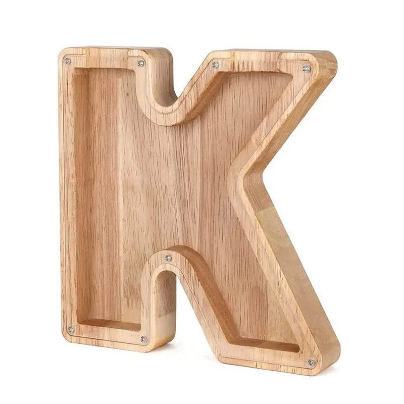 Holz Alphabetbuchstaben 'Initial' Sparschwein