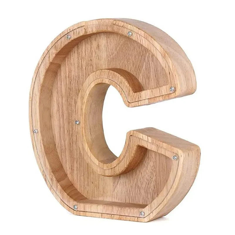 Holz Alphabetbuchstaben 'Initial' Sparschwein