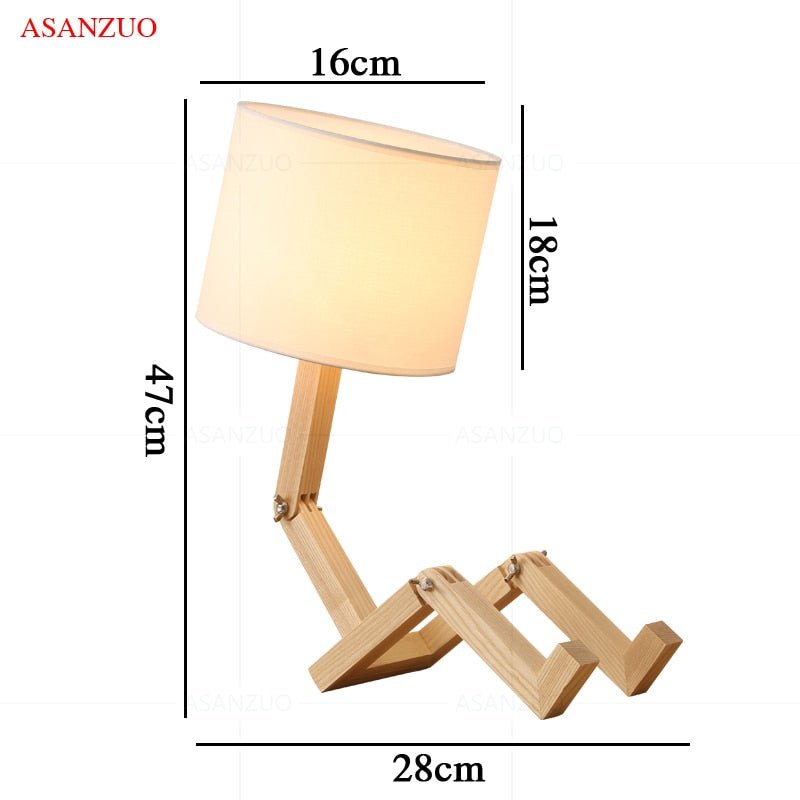 Holz Junge Form LED Tischlampe Schreibtisch Ornament