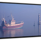 Frendorf | Misty Sunrise und Angelboot in Loctudy Wandkunst