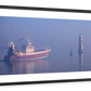 Frendorf | Misty Sunrise und Angelboot in Loctudy Wandkunst