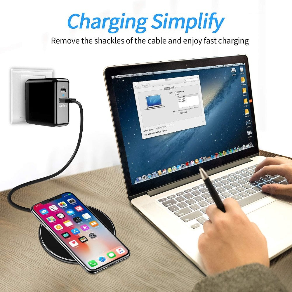 Frendorf | 30W Schnelles kabelloses Ladepad | Premium USB C Ladekabel MagSafe Ladegerät für Apple iPhone, Samsung & Android - Fast Wireless Charging Pad