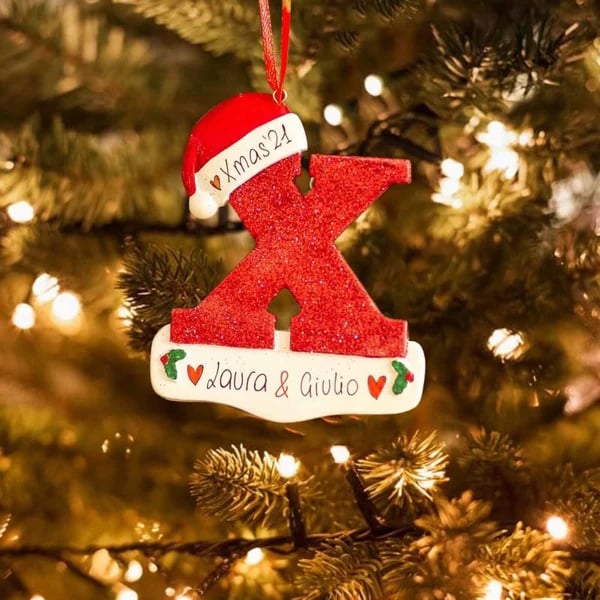 Frendorf | Personalisierte Weihnachts 24 Buchstaben Ornamente
