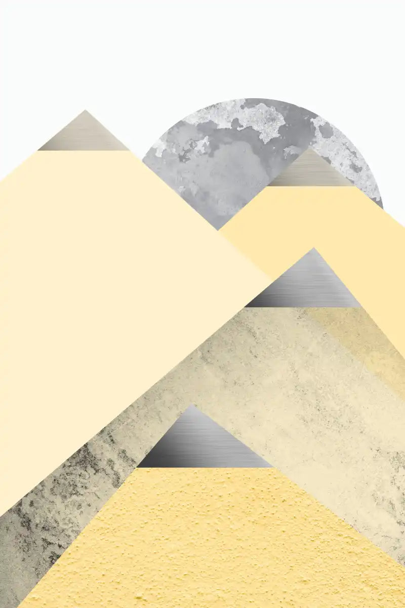 Frendorf | Gelb und Grau Berge II Wandkunst