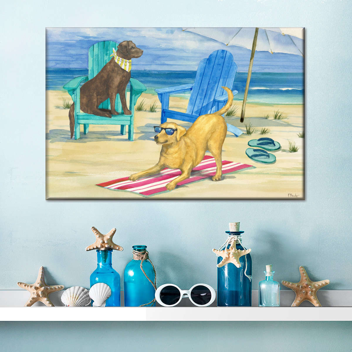 Frendorf | Grayton Beach Hund Duo Wandkunst