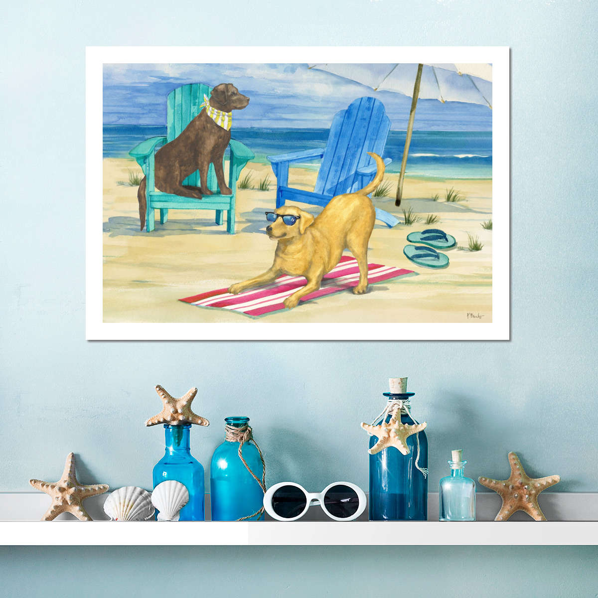 Frendorf | Grayton Beach Hund Duo Wandkunst