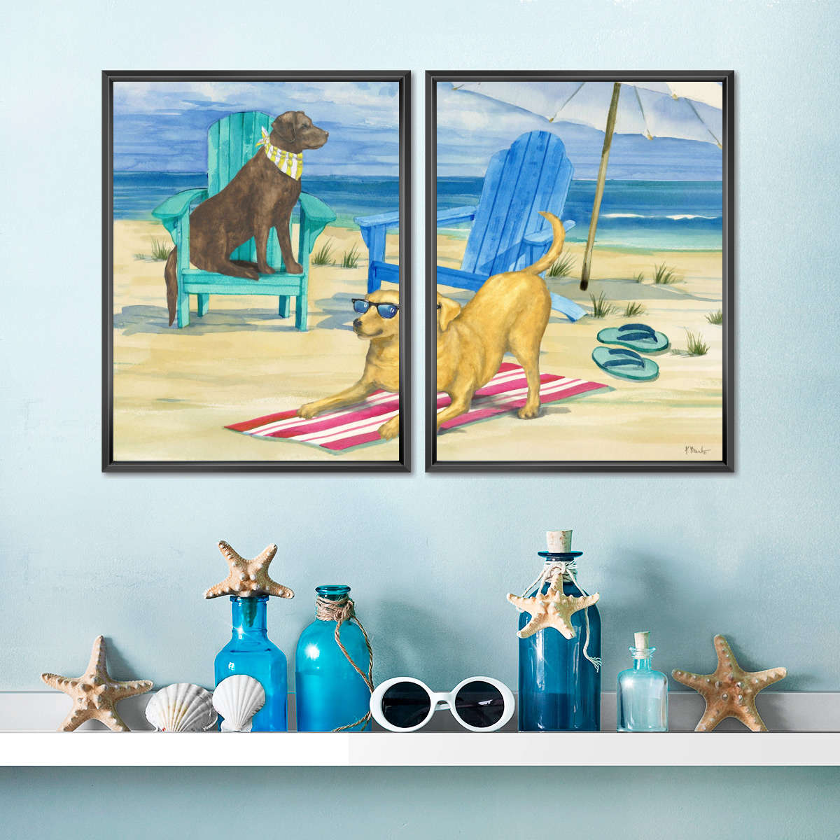 Frendorf | Grayton Beach Hund Duo Wandkunst