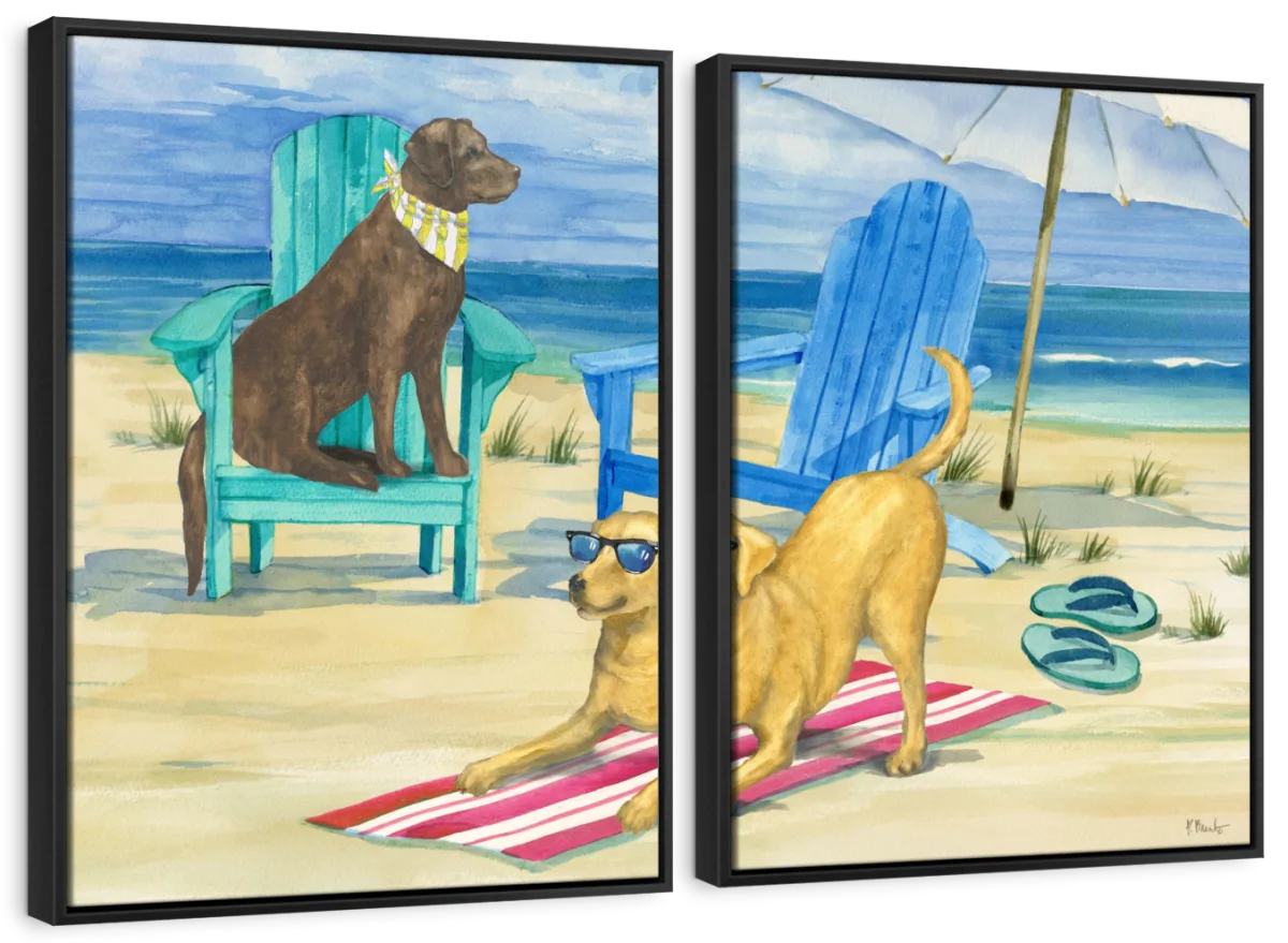 Frendorf | Grayton Beach Hund Duo Wandkunst