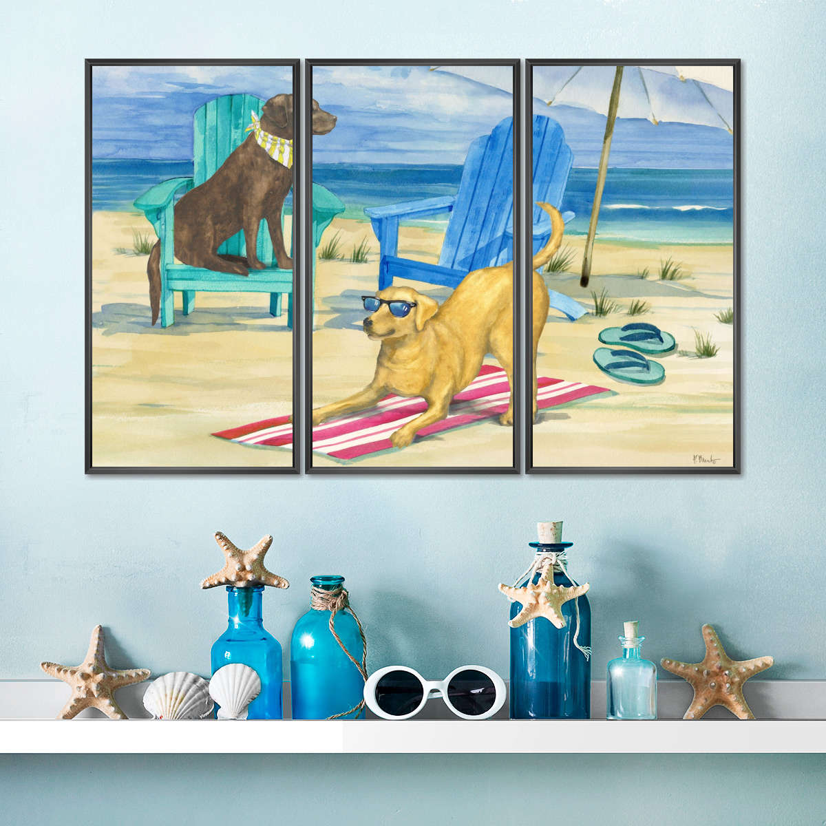 Frendorf | Grayton Beach Hund Duo Wandkunst