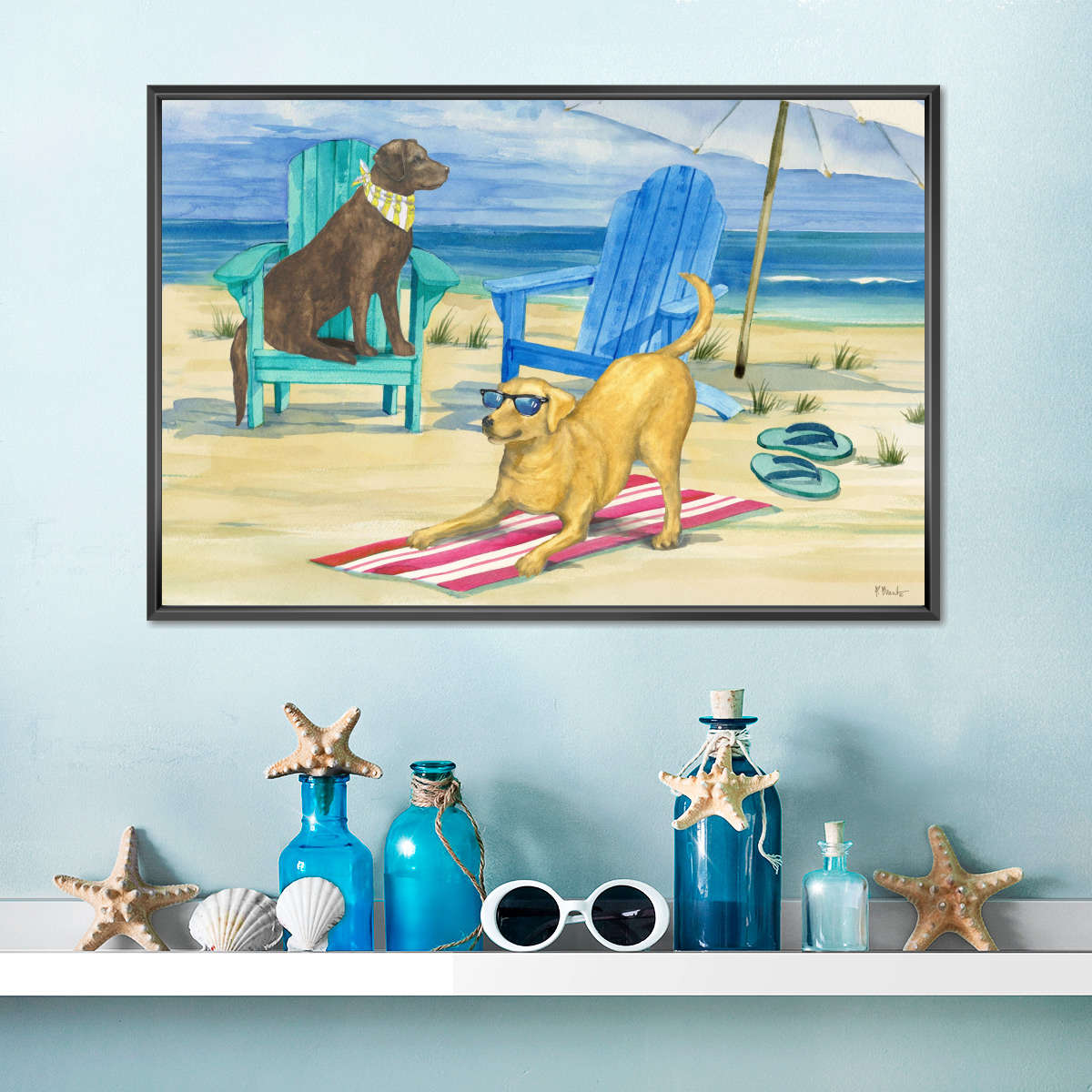 Frendorf | Grayton Beach Hund Duo Wandkunst