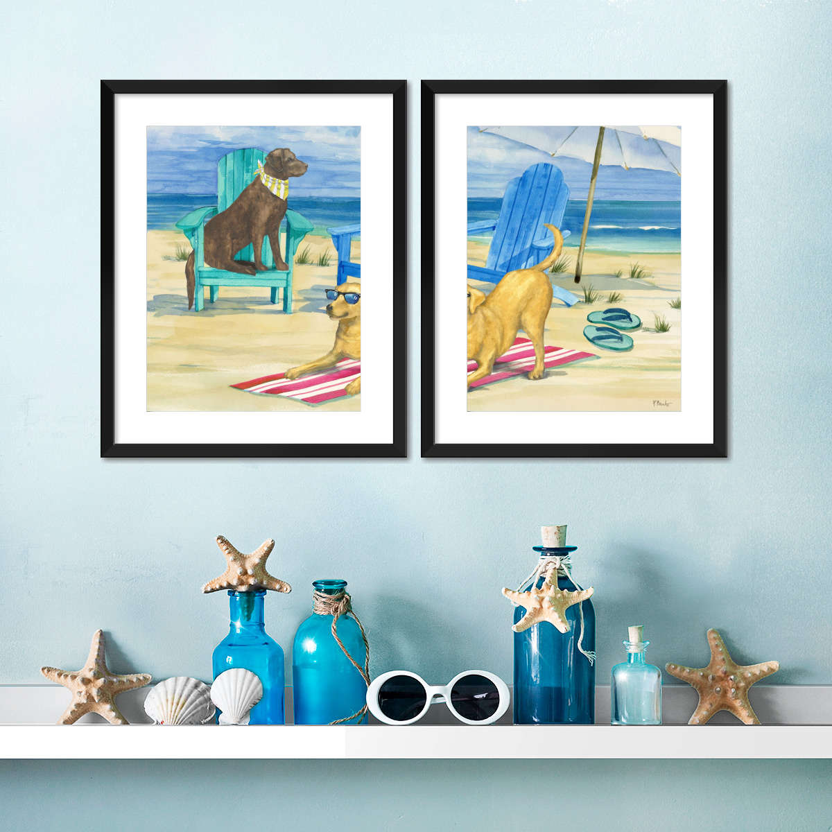 Frendorf | Grayton Beach Hund Duo Wandkunst