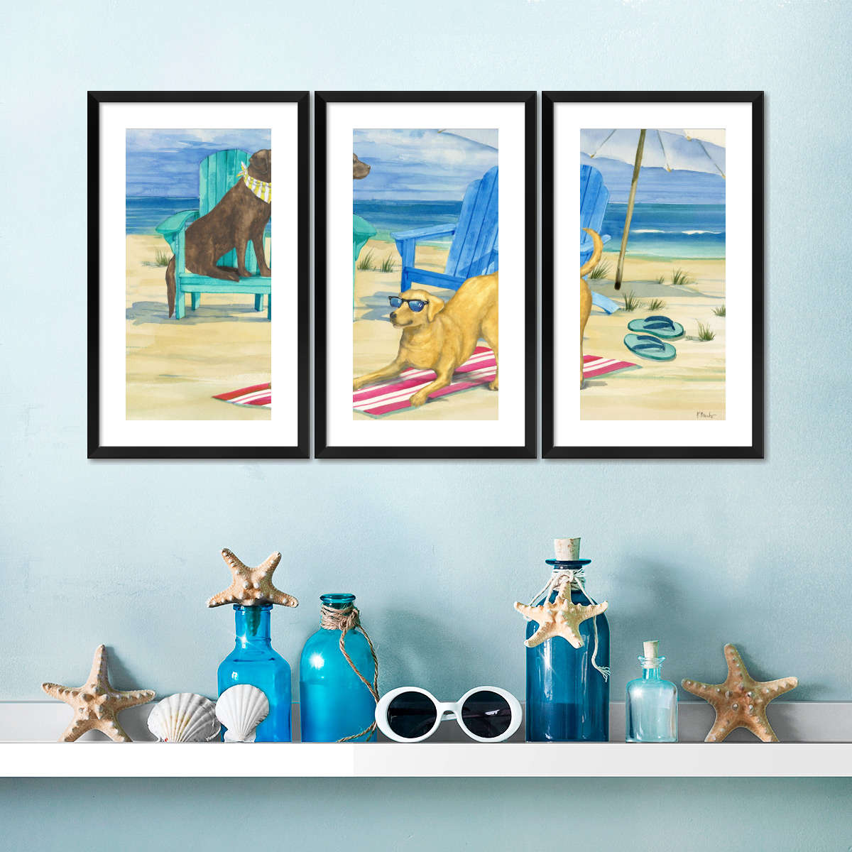 Frendorf | Grayton Beach Hund Duo Wandkunst