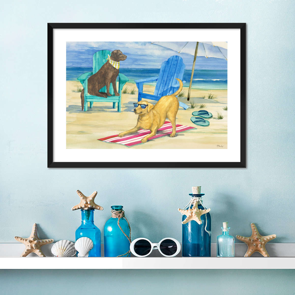 Frendorf | Grayton Beach Hund Duo Wandkunst