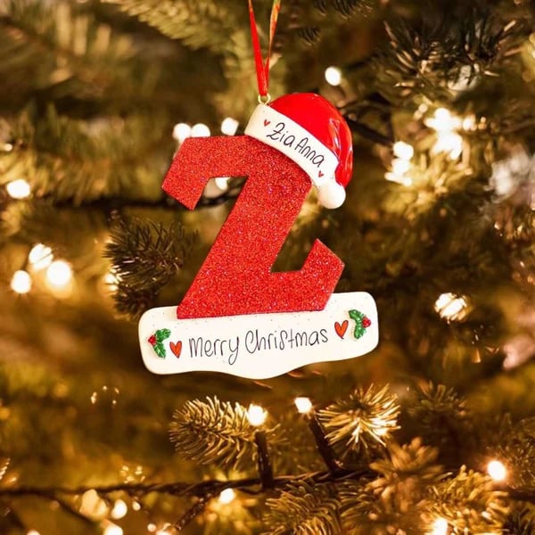 Frendorf | Personalisierte Weihnachts 24 Buchstaben Ornamente