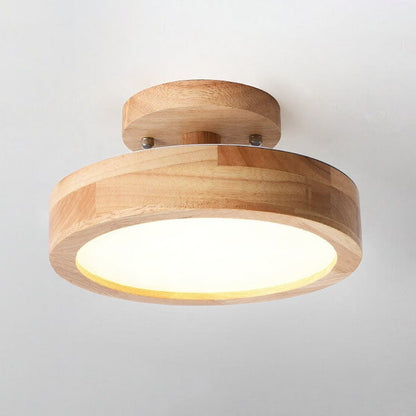 Nordic Log Runde LED-Halbunterputz-Deckenleuchte