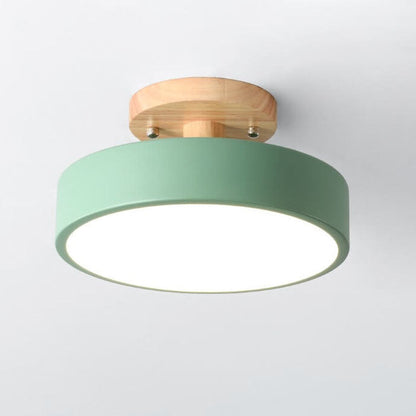 Nordic Log Runde LED-Halbunterputz-Deckenleuchte