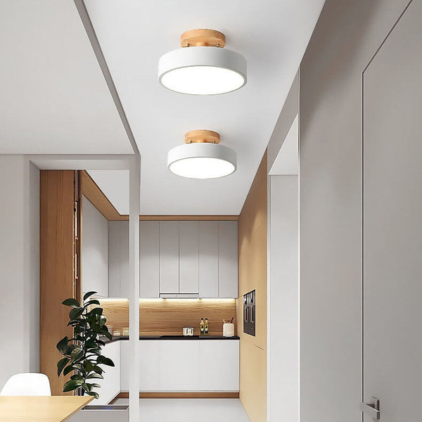 Ceiling light showing warm, neutral, and white light modes
