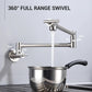 Gertner Pot Filler Faucet Wandmontage Double Joint Auslauf Swing Arm Single Hole Zwei Handle Küche Herd Wasserhahn