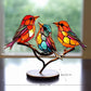 Kreative Vogelskulptur aus Metall und Acrylglas für Büro und Wohnzimmer
