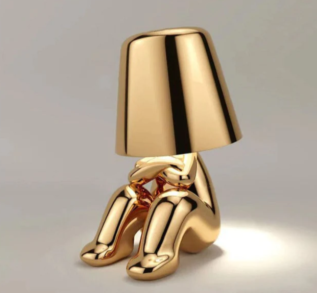 Kleine goldene Mann Tischleuchte