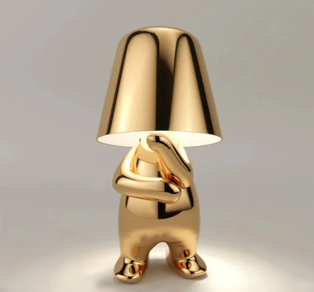 Kleine goldene Mann Tischleuchte