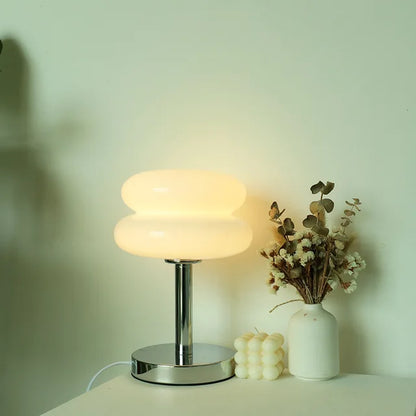 Tischlampe aus Glas mit buntem Muster für Schlafzimmer und Nachttisch - Kinderfreundliches Nachtlicht