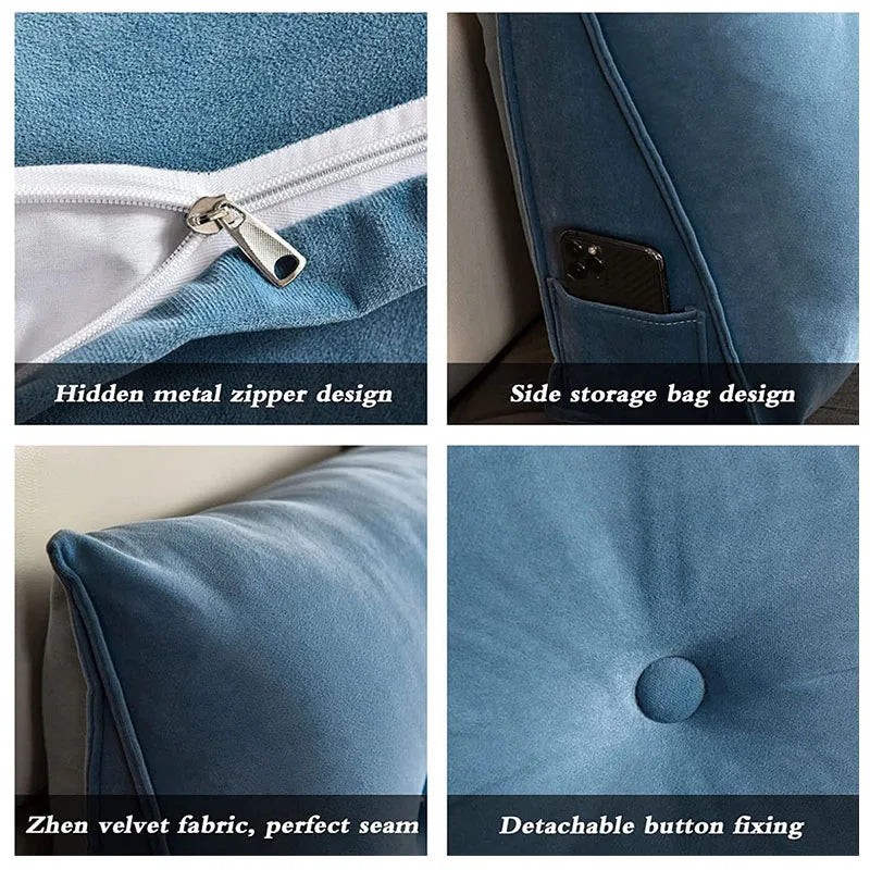 Großes Dreieckskissen für Kopfstützenkissen - Weiches Lesekissen - Schlafkissen für dekorative Kissen für Bett und Sofa