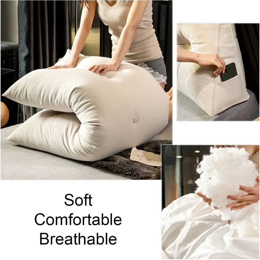 Großes Dreieckskissen für Kopfstützenkissen - Weiches Lesekissen - Schlafkissen für dekorative Kissen für Bett und Sofa