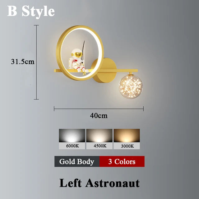 Moderne LED-Wandlampe im Weltraumstil für Kinderzimmer
