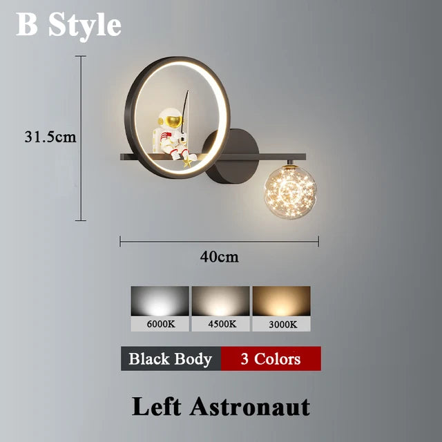 Moderne LED-Wandlampe im Weltraumstil für Kinderzimmer
