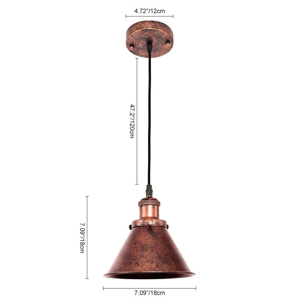 Industrielle Vintage-Antik-Kupfer-Pendelleuchte
